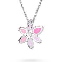 Swarovski 5662493 Ketting Gema Bloem zilverkleurig-roze 36-41 cm