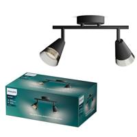 Philips Cleft Spot - Plafondspot met twee lichtpunten - Met gerookt glas - GU10 LED fitting