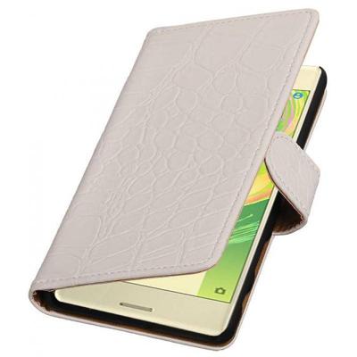 Bookwallet krokodillen wit hoes Sony Xperia X Bookwallet krokodillen wit hoes Sony Xperia X