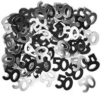 Unique Party 55226 - Glitz zwarte folie 50e verjaardag Confetti