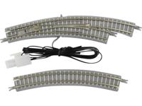 Z Rokuhan rails (met ballastbed) 7297058 Gebogen wissel, Elektrisch, Rechts 30 ° 195 mm, 220 mm 1 stuk(s)