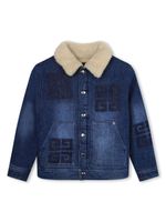 Givenchy Kids veste en jean à patch logo - Bleu