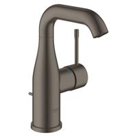 GROHE Essence New Wastafelkraan Opbouw - uitloop 11.4cm - M-size - hoge draaibare uitloop - waste - EcoJoy - brushed hard graphite 23462AL1