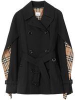 Burberry cape-sleeve cropped trench coat - Noir