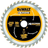 DEWALT XR Extreme Runtime DT99566 cirkelzaagblad, 210/30 mm, 36 WZ/FZ, 20°, voor fijne sneden, voor gebruik op stationaire zagen (accu), voor hout met spijkers, 1 stuk