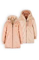 NoNo Meisjes reversibel winterjas halflang met capuchon - Baybee - Zand blush - thumbnail