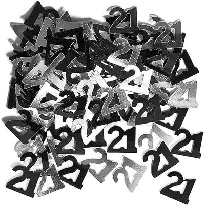 Unique Party 55223 - Glitz zwarte folie 21e verjaardag confetti