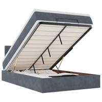 vidaXL Ottoman bed met matras en LED's 120x200cm fluweel donkergrijs