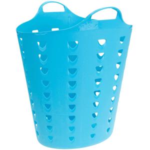 Flexibele wasmand - blauw - 60 liter - kunststof - 47 x 50 cm   -