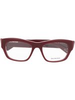 Balenciaga Eyewear lunettes de vue rectangulaires à logo - Rouge