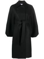 Harris Wharf London manteau en laine vierge à taille nouée - Noir