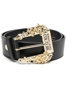 Versace Jeans Couture ceinture en cuir à boucle logo - Noir