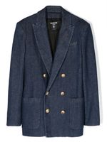 Balmain Kids blazer en jean à boutonnière croisée - Bleu - thumbnail