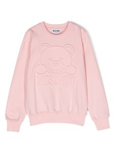 Moschino Kids sweat en coton à logo embossé - Rose