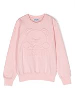 Moschino Kids sweat en coton à logo embossé - Rose - thumbnail