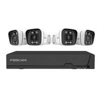 Foscam FNA108E-B4-2T black IP-Bewakingscameraset LAN 8-kanaals Met 4 cameras 3840 x 2160 Pixel