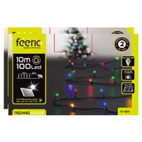 Kerstverlichting - 2x st - gekleurd - 10 meter - 100 led lampjes - zwart snoer - solar