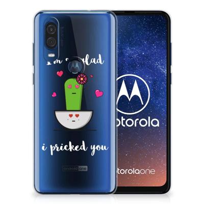 Motorola One Vision Telefoonhoesje met Naam Cactus Glad Motorola One Vision Telefoonhoesje met Naam Cactus Glad