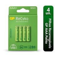 GP Batterij AAA 950 mAh (Micro, HR 03, NiMH, 1,2 V, verpakking van 4 stuks), verpakking kan variëren