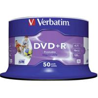 Verbatim 43512 DVD+R disc 4.7 GB 50 stuk(s) Spindel Bedrukbaar - thumbnail