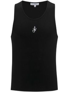 JW Anderson logo-embroidered ribbed-knit tank top - Noir