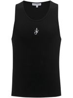 JW Anderson logo-embroidered ribbed-knit tank top - Noir - thumbnail