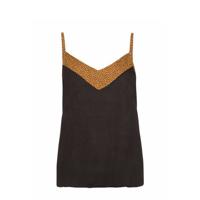 Protest top Reflect zwart/camel