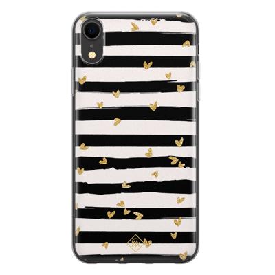iPhone XR siliconen telefoonhoesje - Hart streepjes iPhone XR siliconen telefoonhoesje - Hart streepjes