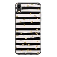 iPhone XR siliconen telefoonhoesje - Hart streepjes