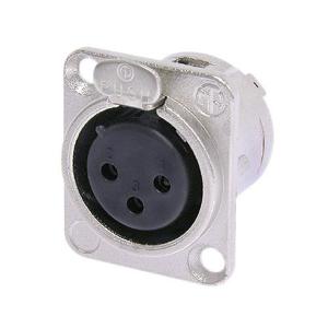 Neutrik NC3F-DL-1 XLR-connector Flensbus, contacten recht Aantal polen: 3 Zilver 1 stuk(s)