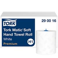 Tork Matic zachte handdoekrol Premium 290016 - H1 papieren handdoekrol voor handdoekdispenser, zeer hoge zuigkracht, scheurbestendig, 2-laags, wit - 6 x 100 m