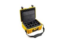 B&W International B&W Outdoor Transportkoffer, type 5000, geel, met fototas, waterdicht conform IP67-certificering, stofdicht, onbreekbaar en onverwoestbaar, geel, Typ 5000 - Innenmaß 43x30x17cm,