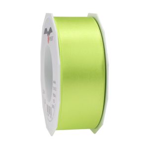 1x Luxe lime groen satijnen lint rollen breed 4 cm x 25 meter cadeaulint verpakkingsmateriaal   -