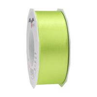 1x Luxe lime groen satijnen lint rollen breed 4 cm x 25 meter cadeaulint verpakkingsmateriaal - thumbnail