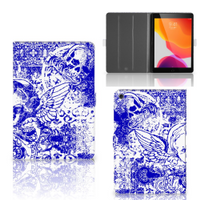 Tablettasje iPad 10.2 2019 | iPad 10.2 2020 | 10.2 2021 Angel Skull Blauw - thumbnail