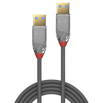 LINDY USB-kabel USB 3.2 Gen1 (USB 3.0 / USB 3.1 Gen1) USB-A stekker, USB-A stekker 1.00 m Grijs 36626