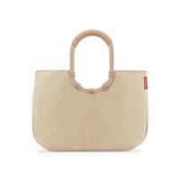 reisenthel loopshopper L – stabiele tas met praktische vakken van gerecyclede PET-flessen – charmant en waterafstotend design goud, Frame Cord Zand, L