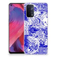 Silicone Back Case OPPO A93 5G Angel Skull Blauw - thumbnail