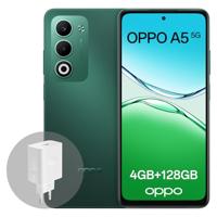 OPPO A5 5G 4 GB RAM + 128 GB ROM, ontgrendelde smartphone met AI, 6,67 inch 120 Hz-scherm, 50 MP AF-camera, 6000 mAh-batterij, IP65, Aurora Green (inclusief 45 W SUPERVOOC-oplader)