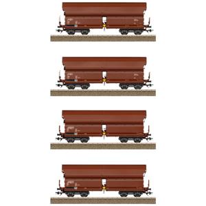 TRIX H0 Aus T24968 H0 4-delige set zwenkdakwagons dal 968 van de DB