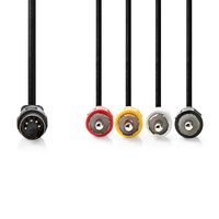 Nedis DIN-Audiokabel | DIN 5-Pins Male | 4x RCA Male | Vernikkeld | 1.00 m | Rond | PVC | Zwart | Label - CAGL20400BK10