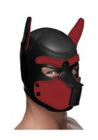 Neoprene Puppy Hood - Black and Red - thumbnail