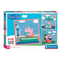 Clementoni Legpuzzel Super Color Vierkant Peppa Pig, 3x48st. - thumbnail