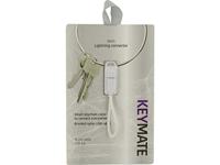 Laad+datakabel Lightning 15cm keychain wit