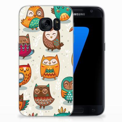 Samsung Galaxy S7 TPU Hoesje Vrolijke Uilen Samsung Galaxy S7 TPU Hoesje Vrolijke Uilen