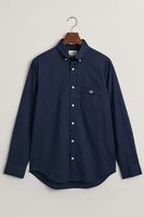 GANT Regular Fit Overhemd Marine, Effen - thumbnail