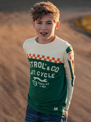 Petrol Industries Jongens AFT Cycle T-Shirt Lange mouwen Dark Green - 116