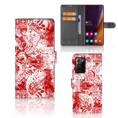 Telefoonhoesje met Naam Samsung Galaxy Note20 Ultra Angel Skull Rood Telefoonhoesje met Naam Samsung Galaxy Note20 Ultra Angel Skull Rood