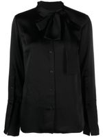 Simkhai chemise en satin Candela à col lavallière - Noir