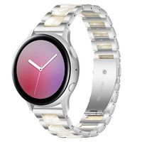 Samsung Galaxy Watch4/Watch4 Classic/Watch5/Watch6/Watch FE/Watch7 Roestvrij Stalen Riem - Parelwit / Zilver - thumbnail